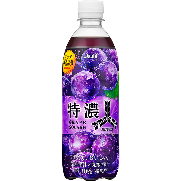 アサヒ 三ツ矢特濃グレープスカッシュ 500ml×24個 (1ケース): 食品