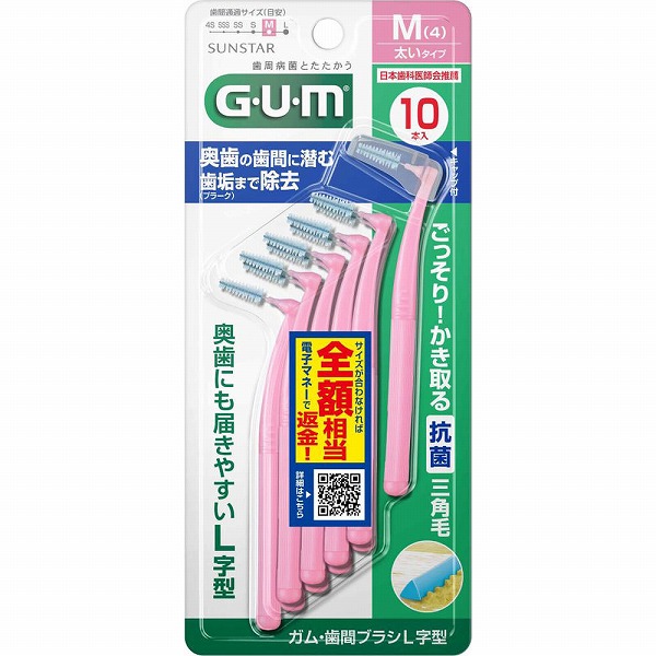 ガム・歯間ブラシ L字型 サイズM 10本×2個セット: 衛生・医療用品