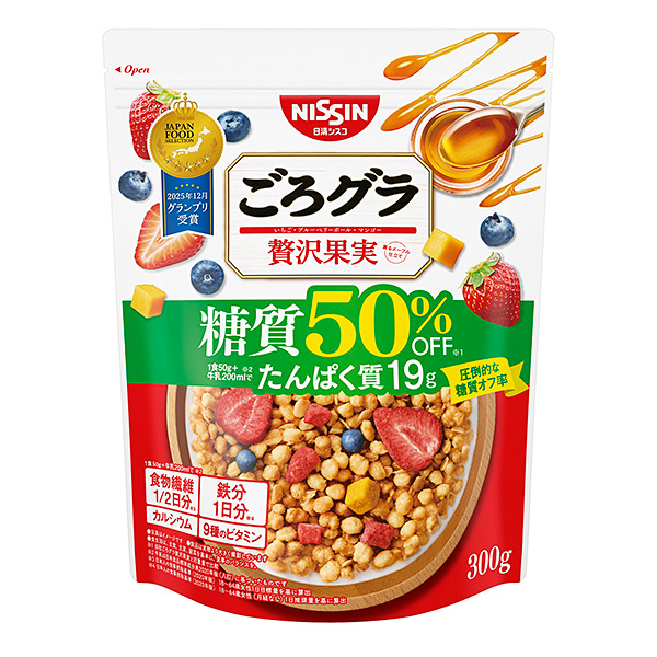 日清シスコ ごろグラ糖質50％オフ贅沢果実 300g×8個 (1ケース): 食品