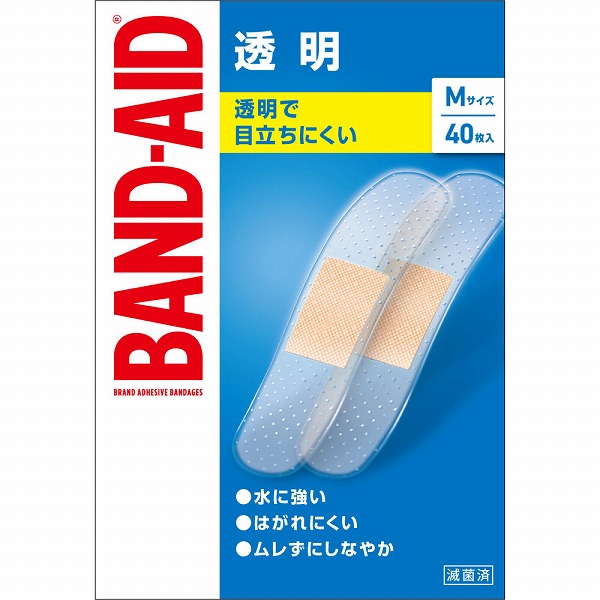 バンドエイドMサイズ 透明 40枚【一般医療機器】: 衛生・医療用品