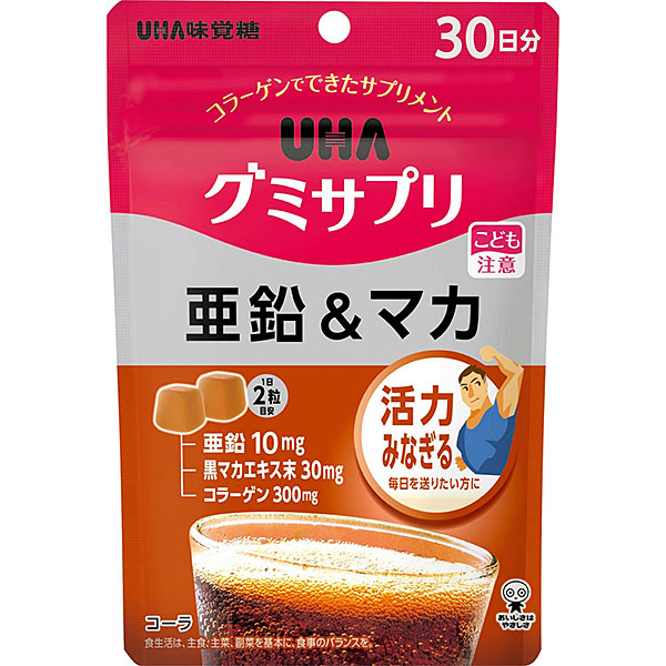 UHA グミサプリ 亜鉛＆マカ 30日分(60粒)【栄養機能食品】: 健康食品