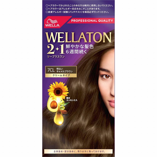 ウエラトーン ツープラスワン クリーム 7CL 明るいキャメルブラウン 1個【医薬部外品】