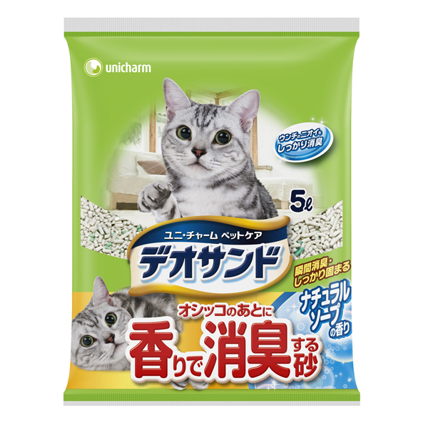 デオサンド　香りで消臭する砂　ナチュラルソープ　5L×4パック