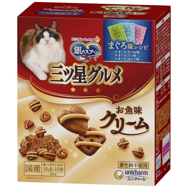 銀のスプーン三ツ星グルメ お魚味クリームまぐろ味レシピ3種のアソート 180g×12箱入り (1ケース)