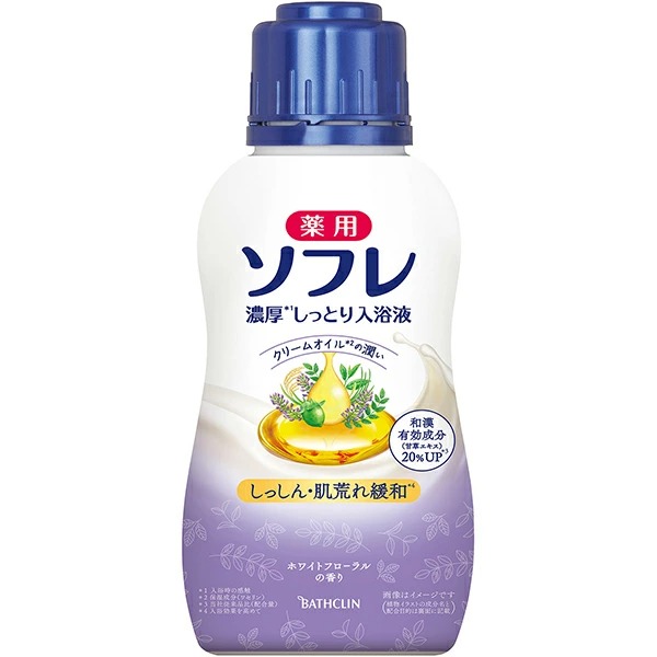薬用ソフレ 濃厚しっとり入浴液 ホワイトフローラルの香り 480ml (医薬部外品)