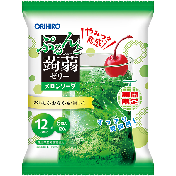 ぷるんと蒟蒻ゼリーパウチ メロンソーダ 120g×24個 (1ケース)