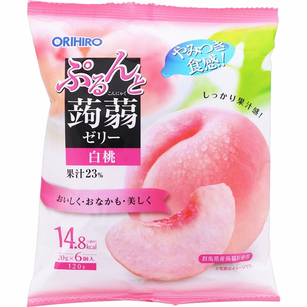 ぷるんと蒟蒻ゼリーパウチ 白桃 120g×24袋(1ケース)