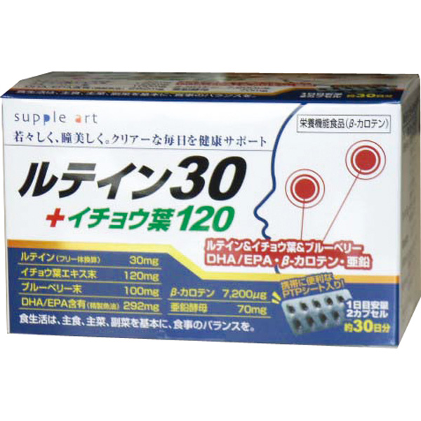 サプリアート ルテイン30＋イチョウ葉120 60カプセル【栄養機能食品】