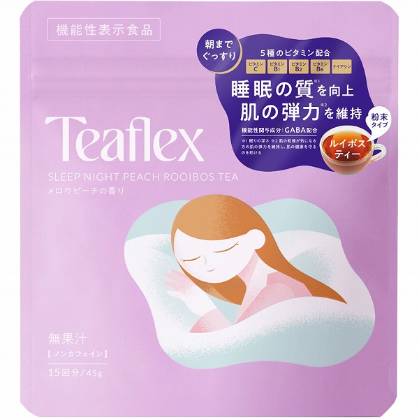 Teaflex SLEEP NIGHT PEACH ROOIBOS TEA 45g×1個【機能性表示食品】