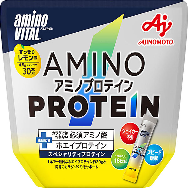 「アミノバイタル アミノプロテイン」 レモン味 パウチ(135g（4.5g×30本）)