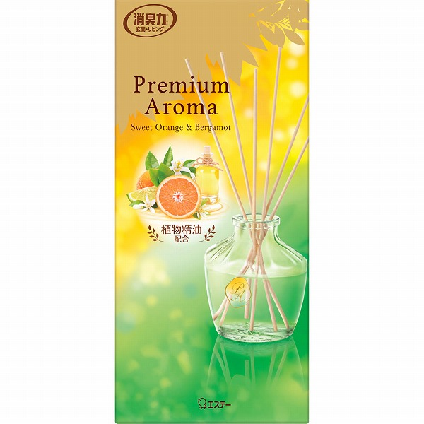 エステー お部屋の消臭力 Premium Aroma Stick 本体 スイートオレンジ&ベルガモット 65mL