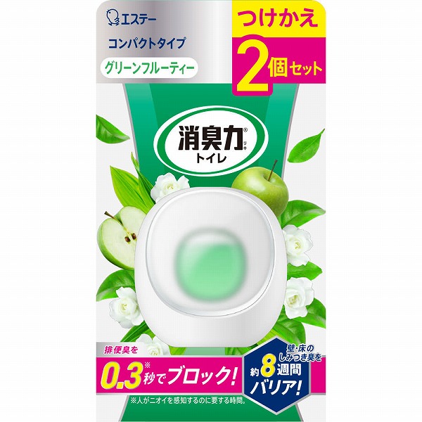 エステー 消臭力 コンパクト トイレ用 つけかえ グリーンフルーティー 6ｍL×2個