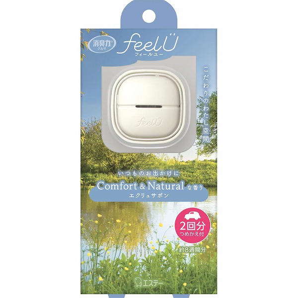 消臭力 クルマ用 feelU クリップタイプ 本体 エクリュサボン 2パック