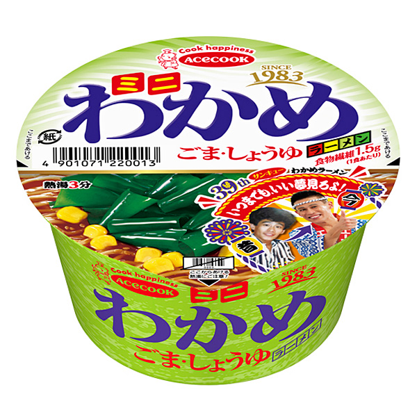 エースコック　ミニわかめラーメン　ごま・しょうゆ 12個入り(1ケース)