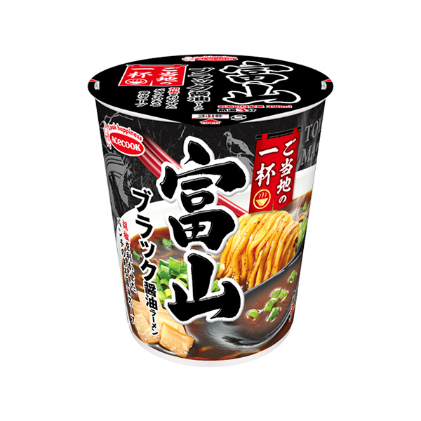 エースコック ご当地の一杯 富山 ブラック醤油ラーメン 62g×12個 (1ケース)