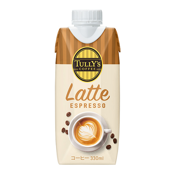 伊藤園 TULLY’S COFFEE LATTE ESPRESSO キャップ付き紙パック 330ml×12本入り(1ケース)