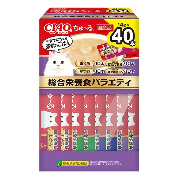 CIAOちゅーる 総合栄養食バラエティ 14g×40本×8箱入り (1ケース)
