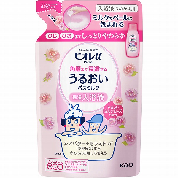 ビオレu 角層まで浸透する うるおいバスミルク やさしいミルクローズの香り つめかえ用 480ml 花王