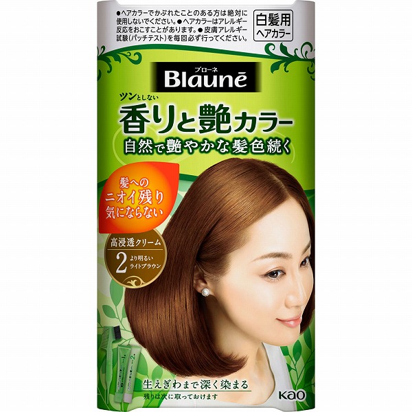 【医薬部外品】ブローネ 香りと艶カラー クリーム 2 より明るいライトブラウン 80g　花王