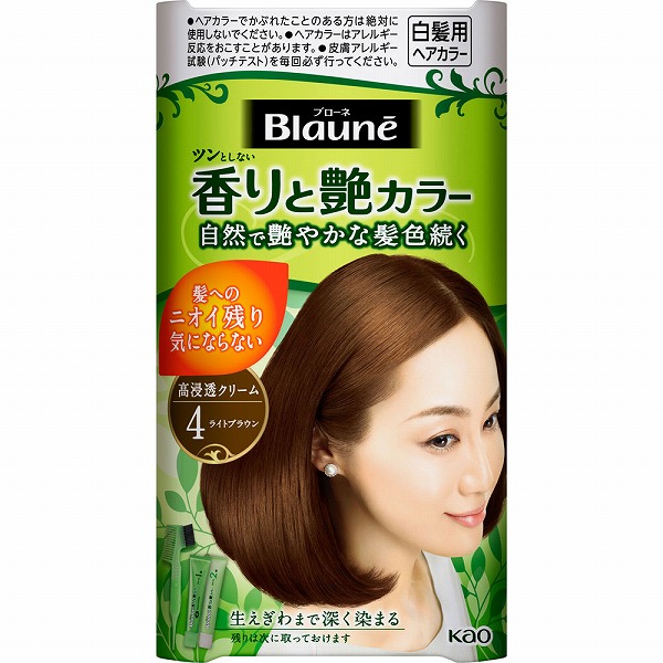 【医薬部外品】ブローネ 香りと艶カラー クリーム 4 ライトブラウン 80g　　花王