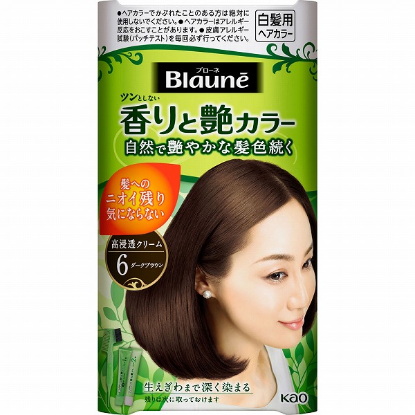 【医薬部外品】ブローネ 香りと艶カラー クリーム 6 ダークブラウン 80g　花王