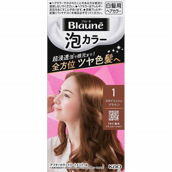ブローネ 泡カラー 1 スタイリッシュブラウン 108mL　【医薬部外品】　花王