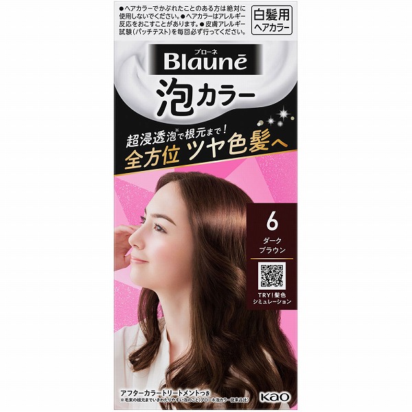 【医薬部外品】ブローネ 泡カラー 6 ダークブラウン 1個　　花王
