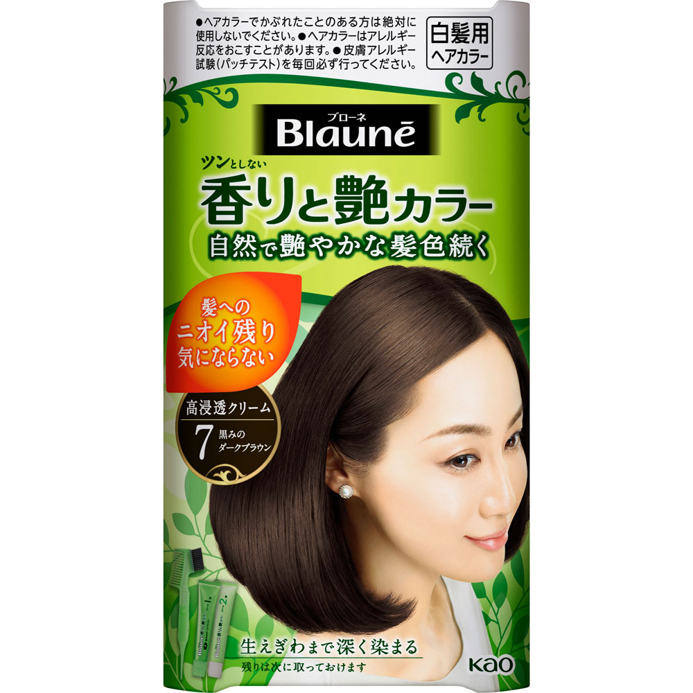 花王 ブローネ 香りと艶カラー クリーム 7 黒みのダークブラウン 80g【医薬部外品】