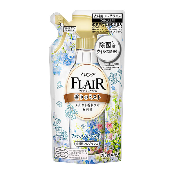ハミングフレアフレグランスミスト　フラワー＆ハーモニー　つめかえ用　２４０ｍｌ 　花王