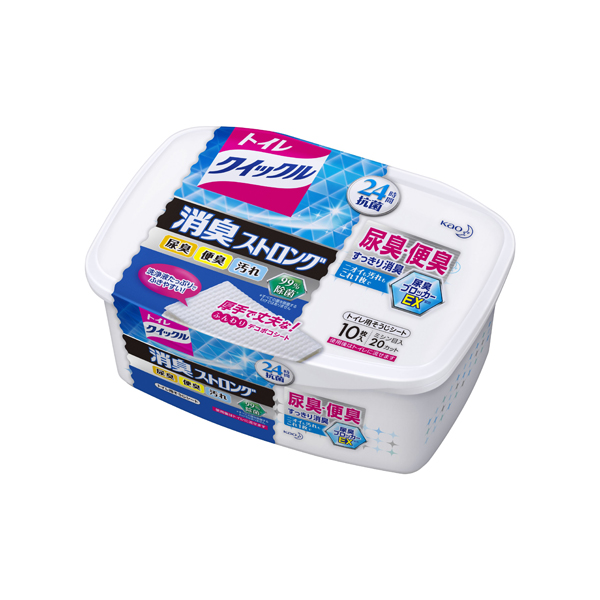 トイレクイックル 消臭ストロング フレッシュハーブの香り 本体(10枚入)　花王