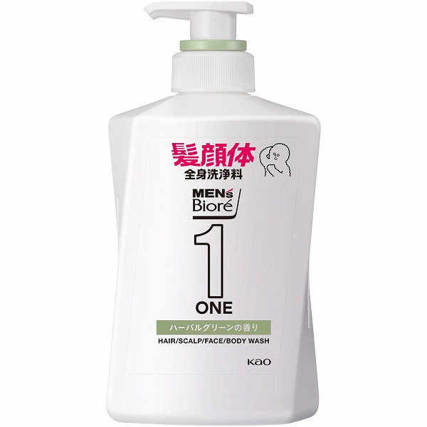 メンズビオレONE オールインワン全身洗浄料 爽やかなハーバルグリーンの香り 本体 480ml 花王