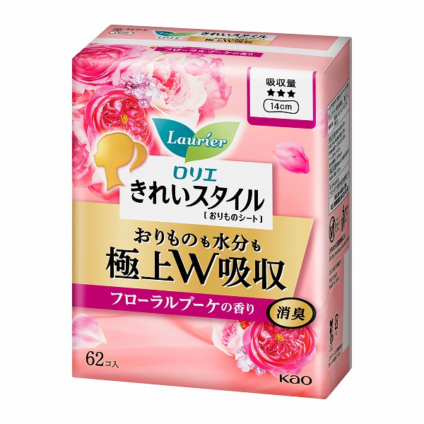 ロリエ　きれいスタイル　極上Ｗ吸収　フローラルブーケの香り　62個入×3個セット　　花王
