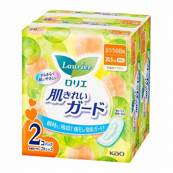 【医薬部外品】ロリエ　肌きれいガード昼用　羽なし　２８コ入×２　３個セット　　花王