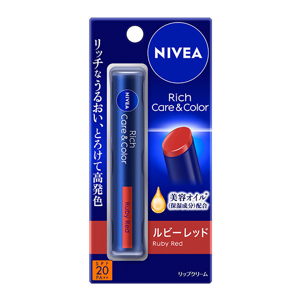 ニベア リッチケア＆カラーリップ ルビーレッド 2g 　花王