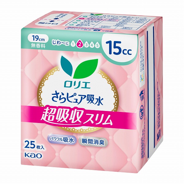 ロリエ　さらピュア吸水　超吸収スリム　15cc 25枚×3個入り　花王