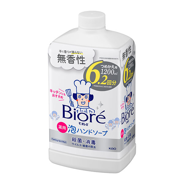 ビオレu 泡ハンドソープ 無香 つめかえ用 (医薬部外品) 1200ml  花王