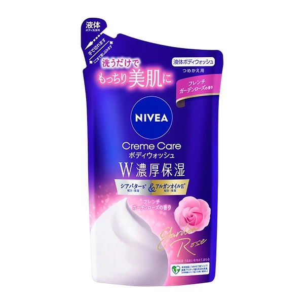 花王 ニベア クリームケアボディウォッシュ W濃厚保湿 フレンチガーデンローズの香り つめかえ用 340ml　花王
