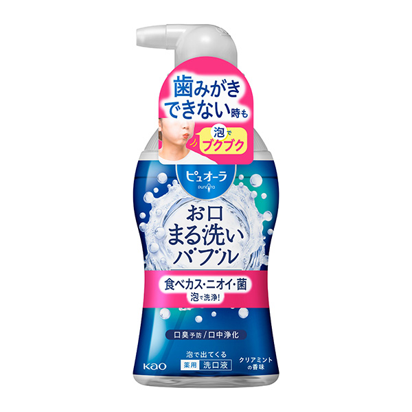 ピュオーラ 泡で出てくる洗口液 クリアミント 180ml【医薬部外品】　花王