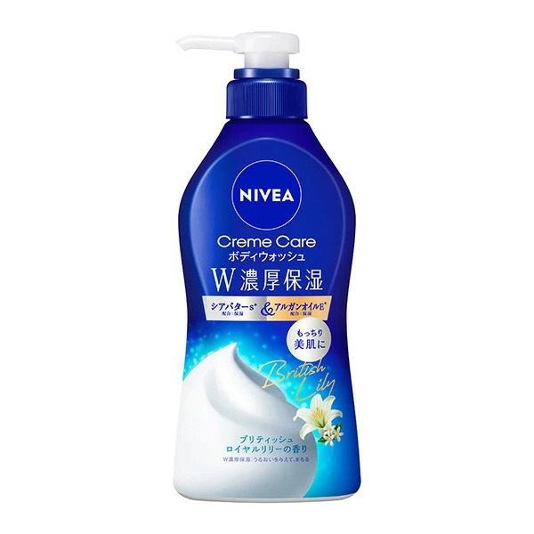 花王 ニベア クリームケアボディウォッシュ W濃厚保湿 ブリティッシュロイヤルリリーの香り ポンプ 460ml　花王