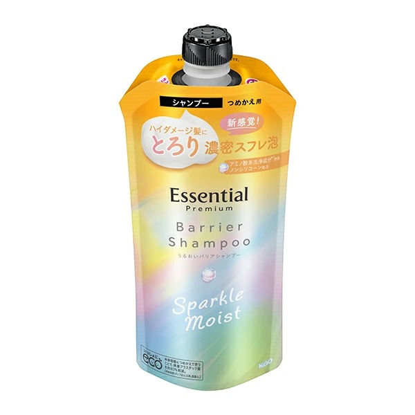 エッセンシャルプレミアム うるおいバリアシャンプー スパークルモイスト つめかえ用 (330mL)　花王