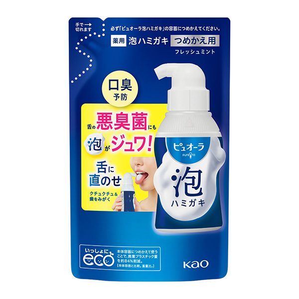 ピュオーラ 泡ハミガキ フレッシュミント つめかえ用 100ml【医薬部外品】　花王