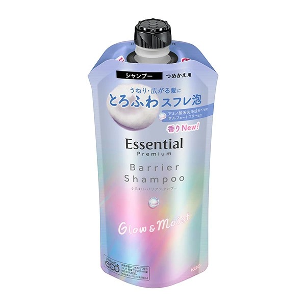 花王 エッセンシャル プレミアム うるおいバリアシャンプー グロウ&モイスト つめかえ用 340ml　花王