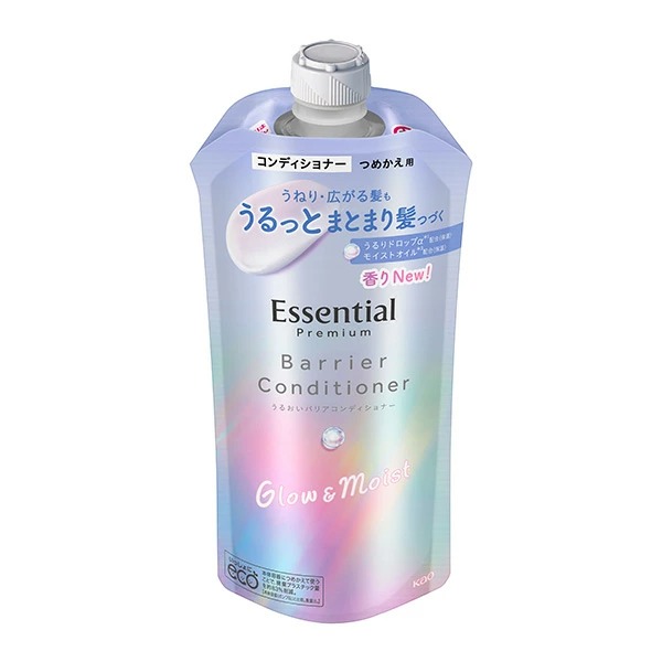 花王 エッセンシャル プレミアム うるおいバリアコンディショナー グロウ&モイスト つめかえ用 340ml　花王