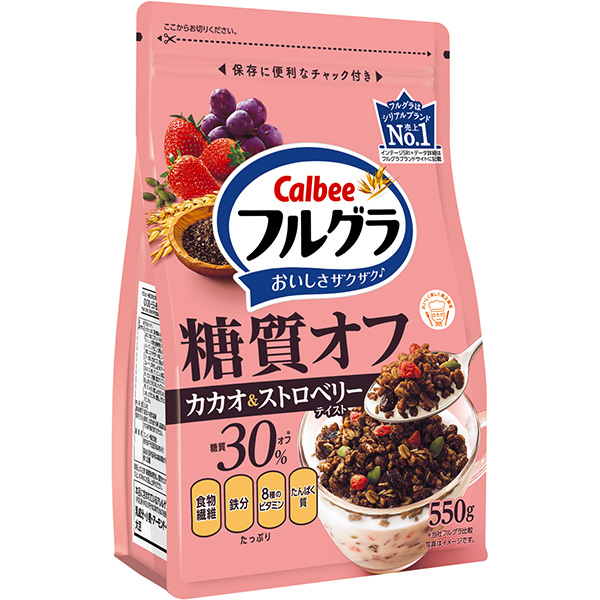 カルビー フルグラ糖質オフ カカオ＆ストロベリーテイスト 550g×6袋 (1ケース)