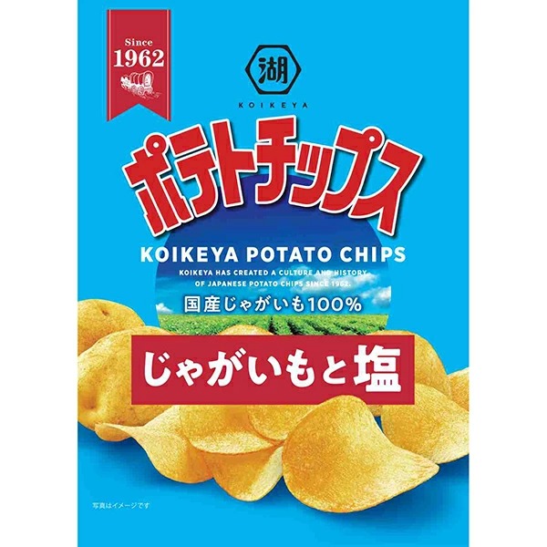 湖池屋 ポテトチップスじゃがいもと塩 55g×12袋入り (1ケース)