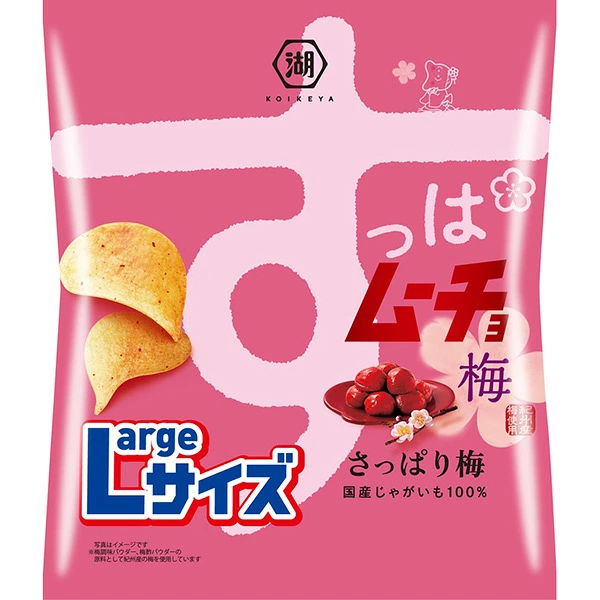 湖池屋 Largeサイズ すっぱムーチョチップス さっぱり梅 105g×12袋 (1ケース)