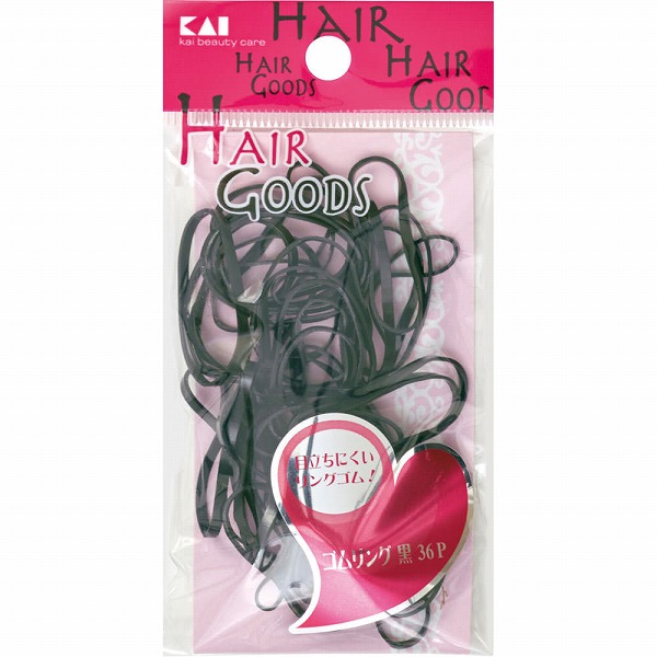貝印 Hair GoodS ゴムリング ブラック 36個