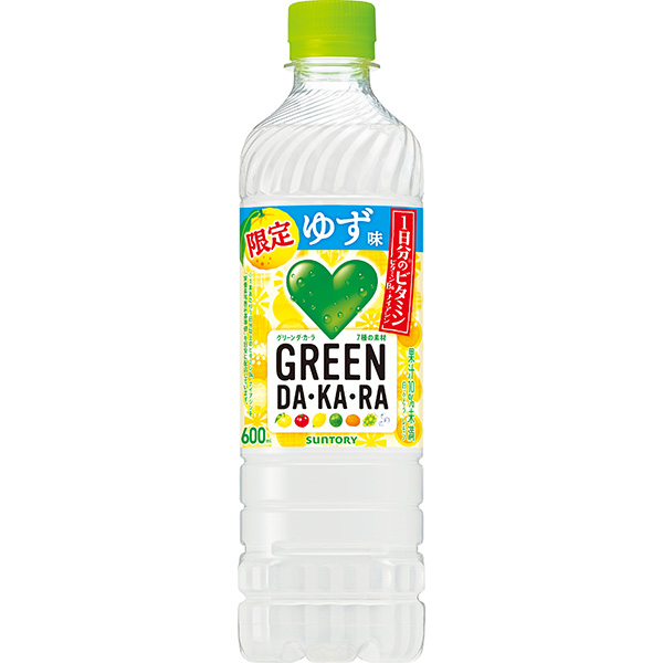 サントリー GREEN DA・KA・RA 冬限定 ビタミン・ゆず味 600ml×24本入り (1ケース)