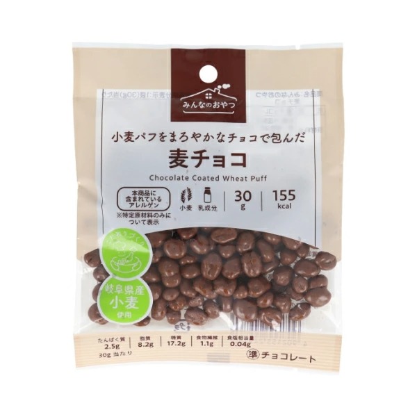 モントワール みんなのおやつ麦チョコ 30g×12袋入り (1ケース)