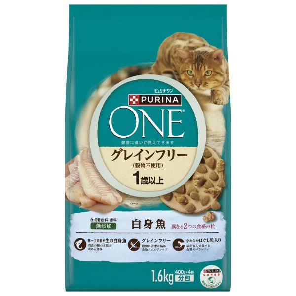 ピュリナワン キャット グレインフリー 白身魚 1.6kg×6袋入り (1ケース)